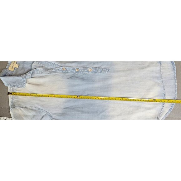 Anthropologie Cloth & Stone Womens S Chambray Two Tone Lyocell Button Up Shirt - Picture 7 of 9